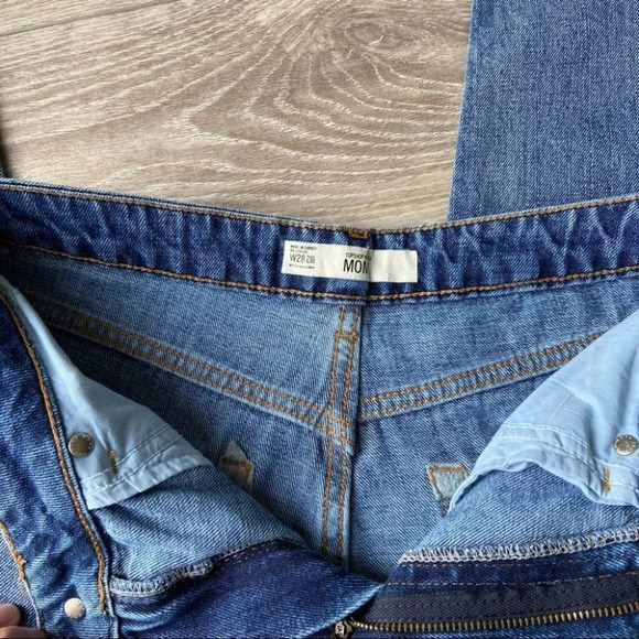 Topshop High Rise Moto Studded Mom Jeans - Picture 12 of 15